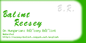 balint recsey business card